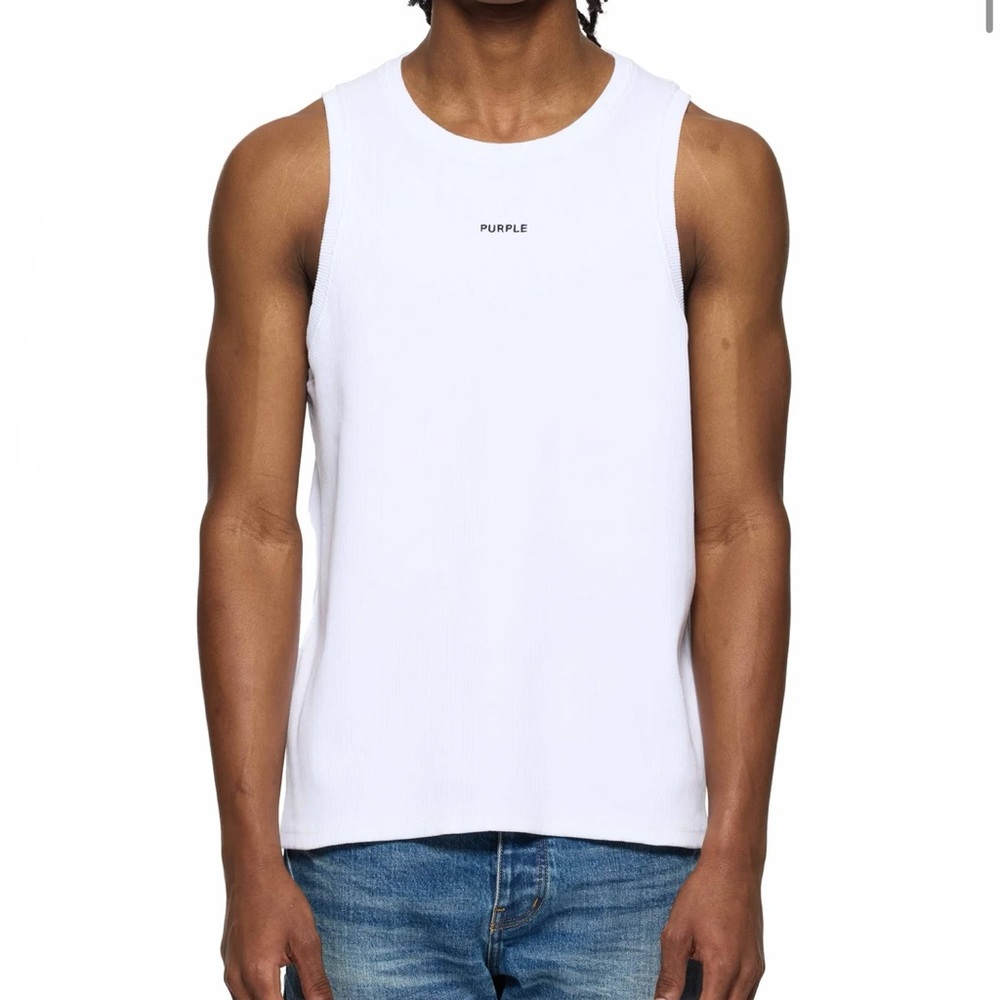 White Ribbed Tank Top - Picture 2 of 4